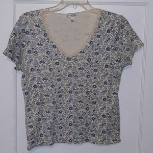 💥$4 SALE💥 Casual Corner Blue Floral Shirt